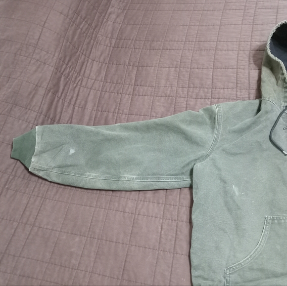 Vintage Carhartt J25 MOS Jacket Mens Medium Green Hooded Canvas Workwear Outdoor - Picture 6 of 15